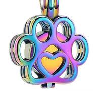 DOTUIARG Pet Cremation Jewelry for Ashes Stainless Steel Memorial Locket Necklace Keepsake Cremation Urn for Dog Paw