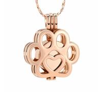 DOTUIARG Pet Cremation Jewelry for Ashes Stainless Steel Memorial Locket Necklace Keepsake Cremation Urn for Dog Paw