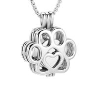 DOTUIARG Pet Cremation Jewelry for Ashes Stainless Steel Memorial Locket Necklace Keepsake Cremation Urn for Dog Paw
