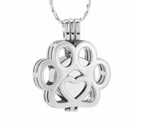 DOTUIARG Pet Cremation Jewelry for Ashes Stainless Steel Memorial Locket Necklace Keepsake Cremation Urn for Dog Paw