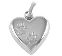 DOTUIARG Pet Urn Pendant for Ashes Stainless Steel Paw My Heart Keepsake Memorial Necklace Cremation Jewelry