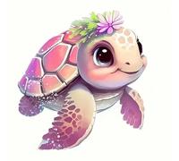 DOTUIARG Pink Turtle Sticker, Waterproof Vinyl Material, Ideal for Toilet, Home, Refrigerator, Car, Window, Wall Decor, Room Decoration
