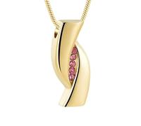 DOTUIARG Stainless Steel Cremation Gold Pendant Inlay Crystal Memorial For Ashes of Loved Keepsake Urn Necklace Jewelry