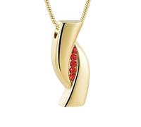 DOTUIARG Stainless Steel Cremation Gold Pendant Inlay Crystal Memorial For Ashes of Loved Keepsake Urn Necklace Jewelry