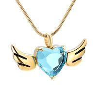 DOTUIARG Stainless Steel Cremation Pendant Angel Wings Heart Urn Memorial Necklace for Ashes Gift