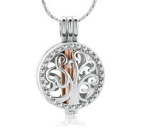 DOTUIARG Stainless Steel Cremation Urn Necklaces For Ashes The Tree in the Circular of Life Keepsake Pendant Funeral