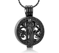 DOTUIARG Stainless Steel Cremation Urn Necklaces For Ashes The Tree in the Circular of Life Keepsake Pendant Funeral