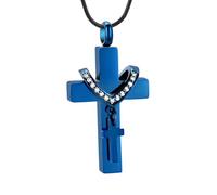 DOTUIARG Stainless Steel Cross Memorial Cremation Ashes Urn Pendant Necklace Keepsake Jewelry Urn Set With Diamonds Eternity Jewelry