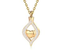 DOTUIARG Stainless Steel Crystal Teardrop Heart Urn Necklace for Ashes Cremation Memorial Pendant Daily Wear Jewelry Gift 4 Color