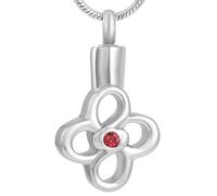 DOTUIARG Stainless Steel Flower Keepsake Pendant Cremation for Ashes Urn Memorial Souvenir Necklace Jewelry