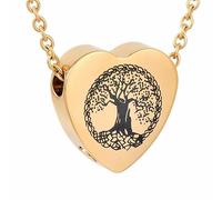 DOTUIARG Stainless Steel Multicolor Heart Tree of Life Cremation for Ashes Urn Memorial Necklace with Snake Chain Jewelry
