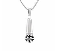 DOTUIARG Stainless steel music microphone host commemorative necklace, urn pendant, souvenir, beloved jewelry pendant