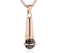 DOTUIARG Stainless steel music microphone host commemorative necklace, urn pendant, souvenir, beloved jewelry pendant