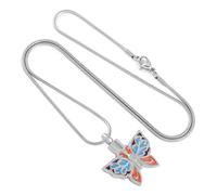 DOTUIARG Stainless Steel Urn Cremation Keepsake Necklace for Ashes Urn Butterfly Memorial Pendant Jewelry