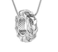 DOTUIARG Stainless Steel Urn Necklaces For Ashes Wheel Cremation Jewelry Keepsake Pendant Funeral