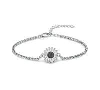 DOTUIARG Sunflower Cremation Urn Bracelet for Ashes for Women Girl Adjustable Link Chain Bangle Memorial Jewelry Human Pet Keepsake Gift