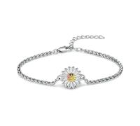 DOTUIARG Sunflower Cremation Urn Bracelet for Ashes Women Adjustable Link Chain Bangle Memorial Jewelry Human Pet Keepsake Gift