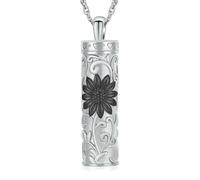 DOTUIARG Sunflower Cylinder Cremation Jewelry Urn Ashes Necklace for Women Men Memorial Holder Keepsake of Loved One