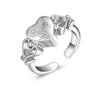 DOTUIARG Sunflower Heart Cremation Ring for Ashes Stainless Steel Urn Rings Keepsake Loved Ones Memorial Jewelry Gift for Women