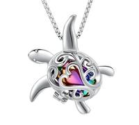 DOTUIARG Tortoise Cremation Jewelry Memorial Urn Necklace for Ashes Urn Pendant With Case Necklace Ashes Keepsake for Women Men