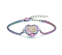 DOTUIARG Tree of Life Cremation Jewelry Heart Urn Bracelet for Ashes Adjustable Ashes Bracelet for Women Men Keepsake Memorial Bracelet