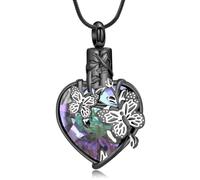 DOTUIARG Tree of Life Urn Necklace for Ashes Butterfly Cremation Jewelry Keepsake Crystal Pendant Pet Ashes Memorial Gifts for Women Men