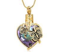 DOTUIARG Tree of Life Urn Necklace for Ashes Butterfly Cremation Jewelry Keepsake Crystal Pendant Pet Ashes Memorial Gifts for Women Men