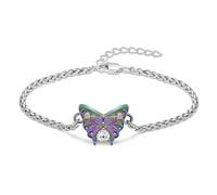 DOTUIARG Urn Bracelet for Ashes Butterfly Cremation Bracelet Stainless Steel Adjustable Keepsake Memorial Ashes Jewelry for Women Men