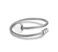 DOTUIARG Urn Heart Bangle for Ashes for Human Pet Stainless Steel Cremation Urn Bracelet Keepsake Memorial Jewelry