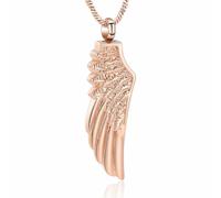 DOTUIARG Urn Necklace for Ashes Angel Wing Cremation Jewelry Stainless Steel Keepsake Memorial Human Ashes Pendant Jewelry for Men Women