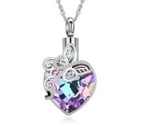 DOTUIARG Urn Necklace for Ashes Butterfly Cremation Jewelry Keepsake Crystal Pendant Pet Ashes Memorial Gifts for Women Men