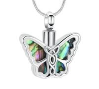 DOTUIARG Urn Necklace for Ashes Butterfly Cremation Jewelry Stainless Steel Keepsake Memorial Pet Human Ash Pendant Jewelry for Women Men