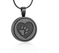 DOTUIARG Urn Necklace for Ashes Circular Cremation Jewelry Paw Print Stainless Steel Keepsake Memorial Ash Pendant Jewelry for Men Women