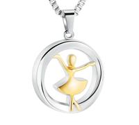 DOTUIARG Urn Necklace for Ashes Circular Girl Cremation Jewelry Stainless Steel Ashes Pendant for Women Keepsake Memorial Necklace