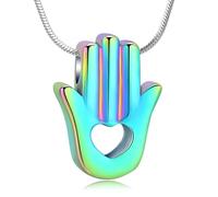 DOTUIARG Urn Necklace for Ashes Cremation Jewelry Stainless Steel Ashes Pendant Hollowed Out Keepsake Necklace Memorial for Jewelry