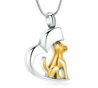 DOTUIARG Urn Necklace for Ashes Dog Cremation Jewelry Stainless Steel Ashes Pendant Pet Dog/Cat Keepsake Memorial Jewelry for Man Women