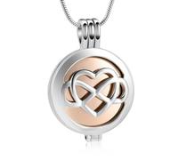 DOTUIARG Urn Necklace for Ashes Hollow Out Cremation Jewelry Circular Stainless Steel Ash Pendant Keepsake Memorial Jewelry for Women Men