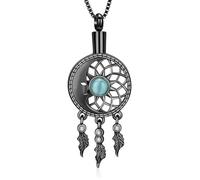 DOTUIARG Urn Necklace for Ashes Moon Cremation Jewelry Stainless Steel Keepsake Memorial Ash Pendant Jewelry for Women Men