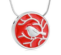DOTUIARG Urn Necklace for Ashes Rotundity Cremation Jewelry Human Pet Ash Pendant Stainless Steel Keepsake Memorial