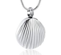 DOTUIARG Urn Necklace for Ashes Seashell Cremation Jewelry Stainless Steel Keepsake Memorial Human Pendant Women Men