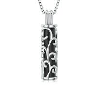 DOTUIARG Urn Necklace for Ashes Stainless Steel Hollow Cylinder Locket Cremation Jewelry Keepsake Memorial Gift for Women Men