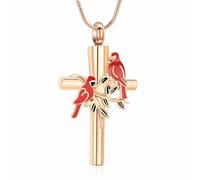 DOTUIARG Urn Necklaces for Ashes Cross Cremation Ashes Pendant Stainless Steel Memorial Jewelry for Men Women