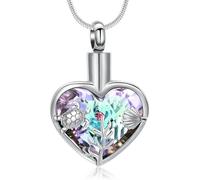 DOTUIARG Urn Necklaces for Ashes Heart Crystal Cremation Jewelry for Women Men Ashes Pendant Turtle Keepsake Memorial Ashes Jewelry