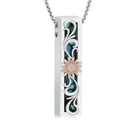 DOTUIARG Urn Necklaces for Ashes Shell Cremation Jewelry Stainless Steel Ashes Pendant Keepsake Memorial for Jewelry for Women