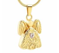 DOTUIARG Wing Heart Crystal Stainless Steel Cremation Keepsake Necklace for Ashes Urn Souvenir Memorial Pendant Jewelry