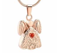 DOTUIARG Wing Heart Crystal Stainless Steel Cremation Keepsake Necklace for Ashes Urn Souvenir Memorial Pendant Jewelry