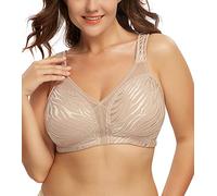 DotVol Women's Full Coverage Figure Bras Comfort Large Busts Everyday Bra(Beige,42E)