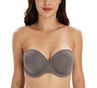 DotVol Women's Multiway Strapless Bra Plus Size Full Figure Underwire Contour Pretty Back Bra(UK34F,Gray)