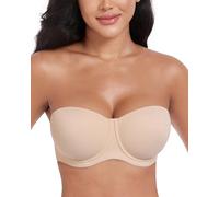 DotVol Women's Strapless Multiway Full Coverage Plus Size Bra | Lightly padded underwire, supportive daily fit for large bust