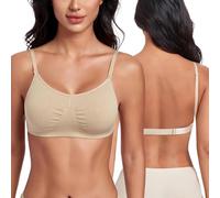 DotVol Women's Unpadded Wirefree Backless Multiway Dance Bra | Plus size, Non Foam, with Convertible Straps, Elastic, for Dance & Everyday Wear